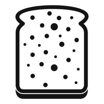 Slice of white bread icon simple イラスト素材