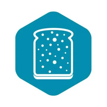 Slice of white bread icon simple 스톡 일러스트