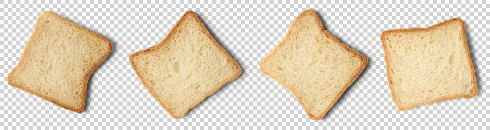 Slice of white bread isolated Stock Photos