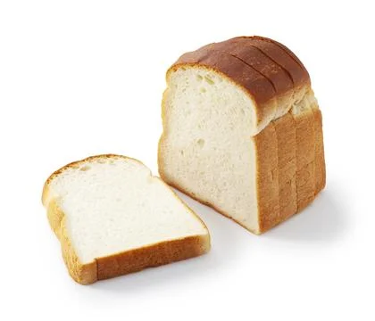 Slice of white bread isolated on white Stock Photos