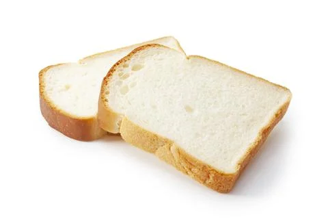 Slice of white bread isolated on white Stock Photos