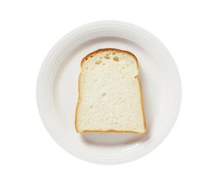 Slice of white bread isolated on white Stock Photos
