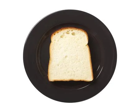 Slice of white bread isolated on white Stock Photos