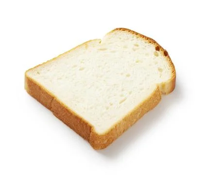 Slice of white bread isolated on white Stock Photos