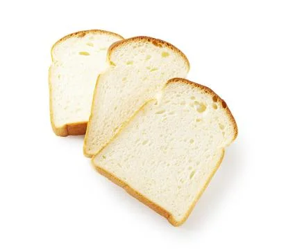 Slice of white bread isolated on white Stock Photos