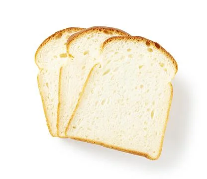Slice of white bread isolated on white Stock Photos