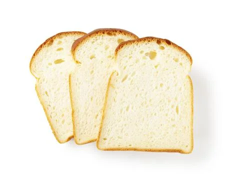 Slice of white bread isolated on white Stock Photos