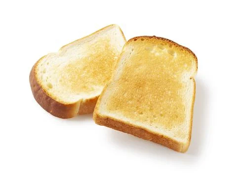 Slice of white bread isolated on white Stock Photos