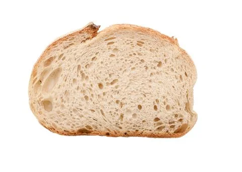 Slice of white bread isolated on white, top view Stock Photos