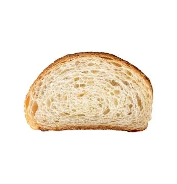 Slice of white bread isolated on white background Foto stock