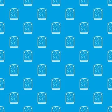 Slice of white bread pattern seamless blue Stock Illustration