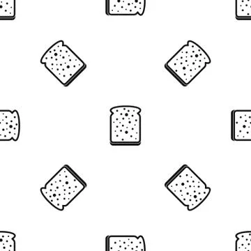 Slice of white bread pattern seamless black 스톡 일러스트