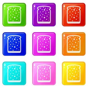 Slice of white bread set 9 스톡 일러스트