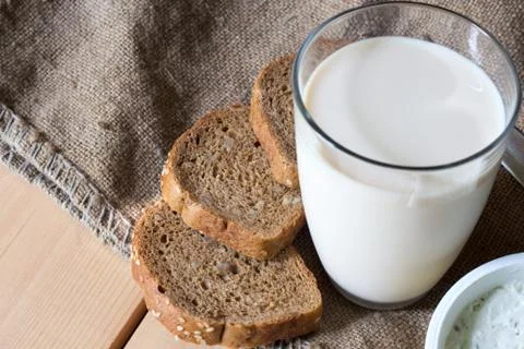 Slice whole wheat bread breakfast in morning Stock Photos
