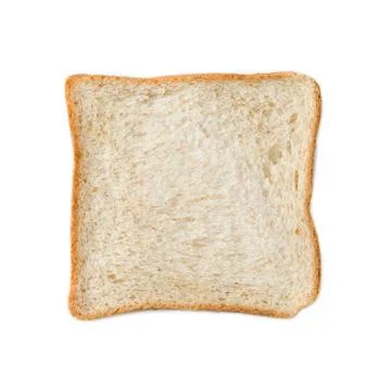 Slice of Whole Wheat Bread, Isolated on White Stock Photos