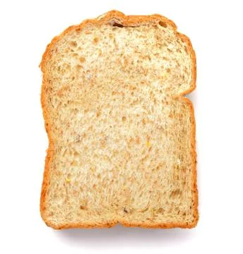Slice of a whole wheat bread isolated on a white background Stock Photos
