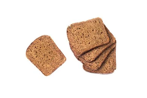 Slice of a whole wheat bread isolated on a white background Stock Photos