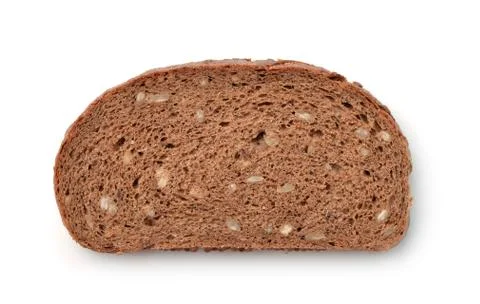 Slice of wholegrain rye bread with bran Stock Photos