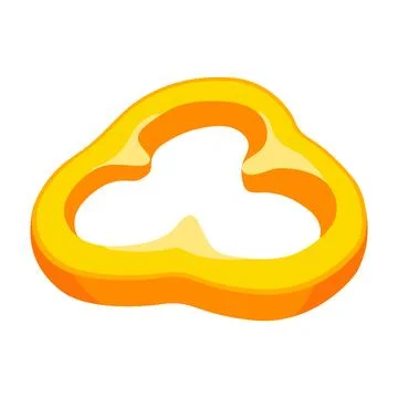 Slice of yellow pepper. Fresh vegetables for salad. Ilustración de archivo