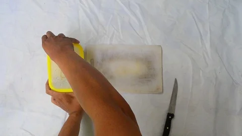 Slice yellow tofu Stock Footage 120428055