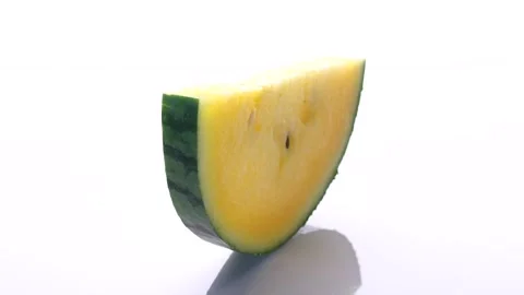 Slice of Yellow watermelon rotate 360 Stock Footage 156796659