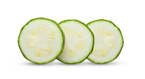 Slice of zucchini on white background Stock Photos