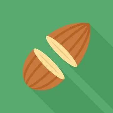 Sliced Almond Nuts Flat Vector Illustration Stock Illustration