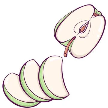 Sliced apple color Stock Illustration