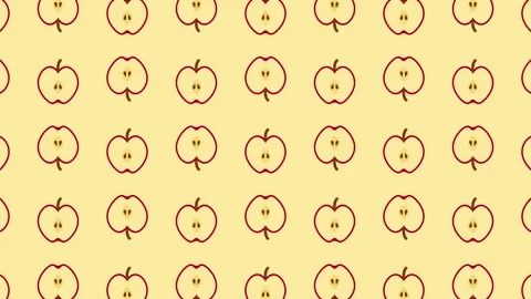 Sliced Apple Fruit Floating on Yellow Background Stock Footage 316982885