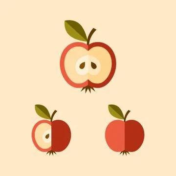 Sliced apple icon Stock Illustration
