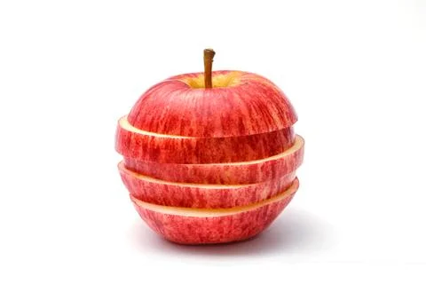 Sliced apple , isolate on white background Stock Photos