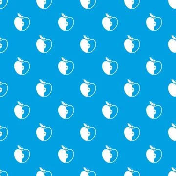 Sliced apple pattern seamless blue 库存插图
