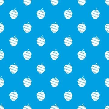 Sliced apple pattern seamless blue Stockillustratie