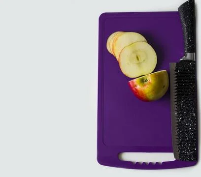 Sliced apple on a white background. Foto stock