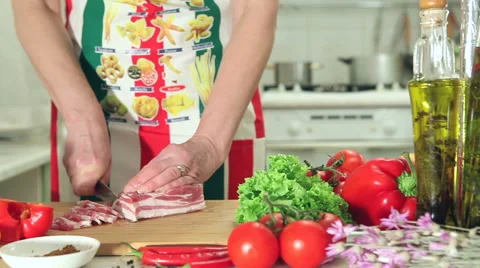 Sliced bacon Video stock 46578830