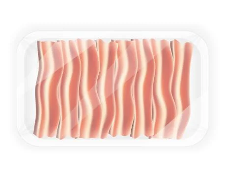 Sliced bacon in the package illustration Stock Illustration