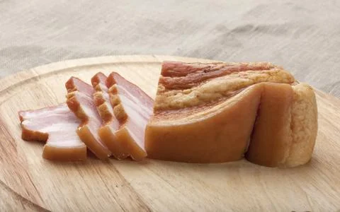 Sliced bacon Foto stock