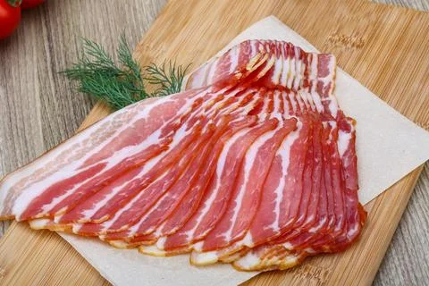 Sliced bacon Foto stock