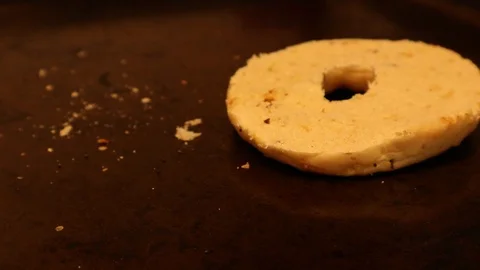 Sliced Bagel Ready for Toasting Breakfast Meal Stock Footage 127264853