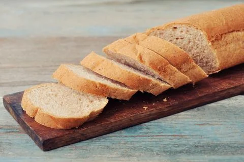 Sliced baguette Stock Photos