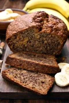 Sliced banana bread Stock Photos