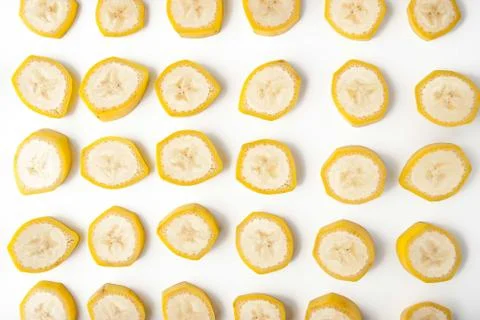 Sliced banana pattern horizontal Stock Photos