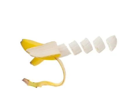 Sliced banana Stock Photos