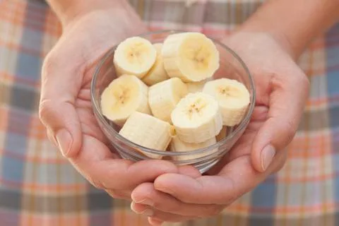 Sliced bananas Stock Photos
