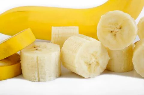 Sliced bananas Stock Photos