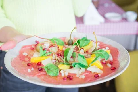 Sliced beef dish Stock Photos