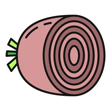Sliced beetroot cut displaying concentric rings pattern Stock Illustration