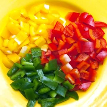 Sliced bell pepper Stock Photos