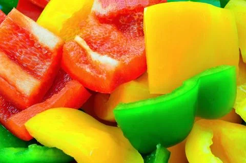 Sliced bell pepper Stock Photos