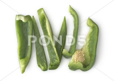 Sliced bell peppers Stock Photos